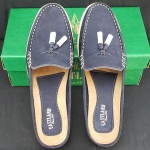 Eastland Mandy Mules Navy Womans Deck Shoes